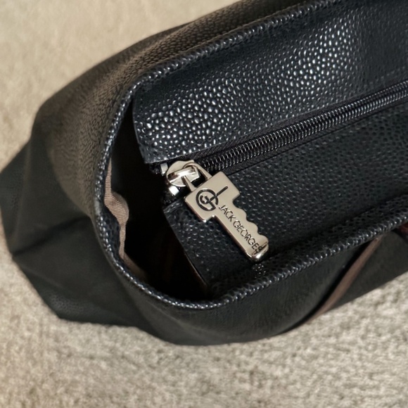 Jack Georges Pebbled Leather Black Laptop Tote Bag - Picture 7 of 15